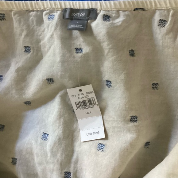 Brand: Aerie. Size: Large. Color: Off~white with blue squares - Picture 3 of 4
